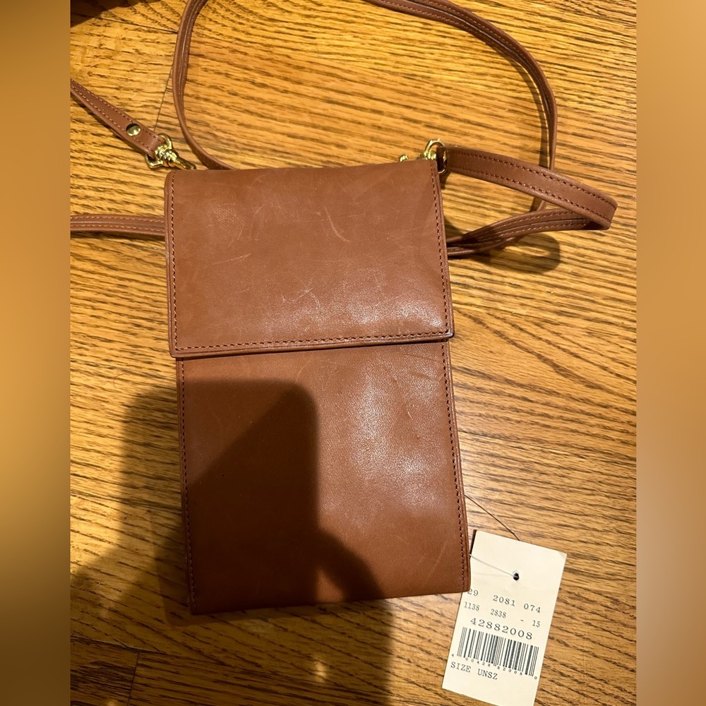 Brown leather wallet purse